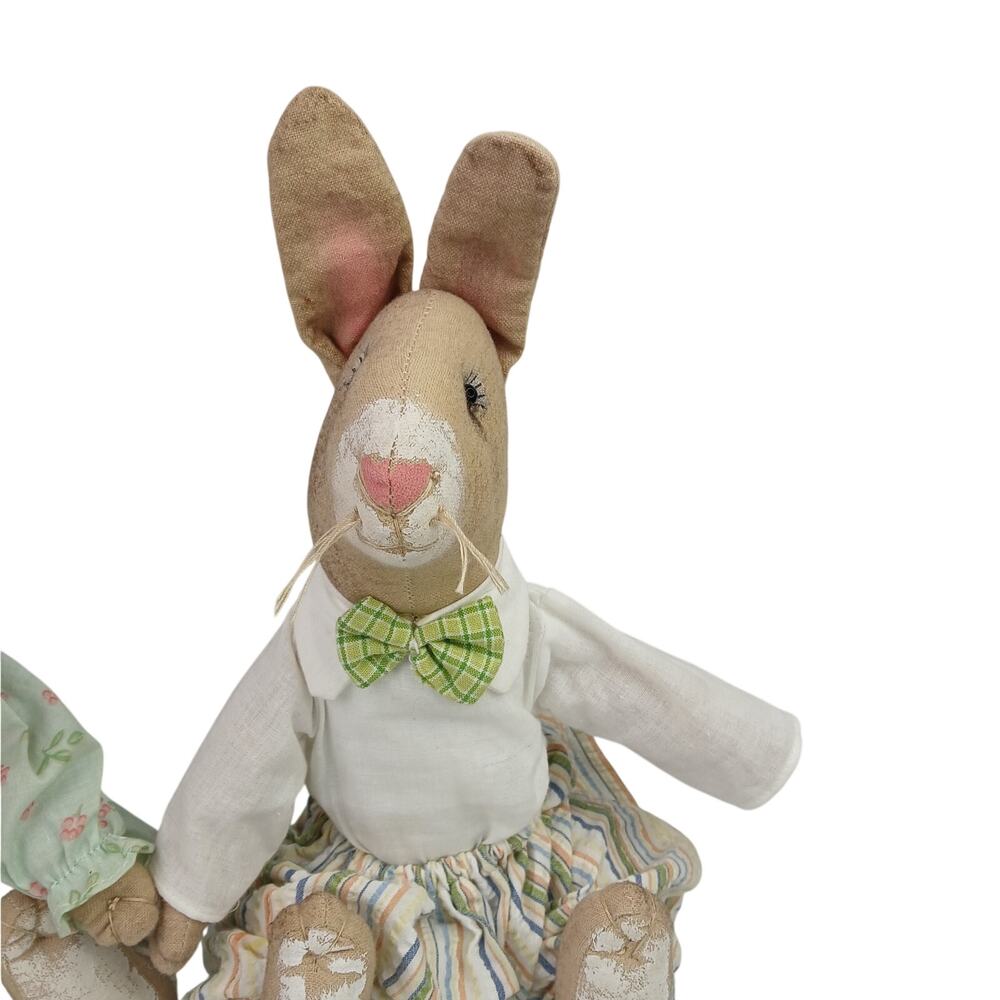 Joe Spencer Gathered Traditions Gallerie ll Patsy Rabbit & Pryce Rabbit Dolls - Picture 4 of 7